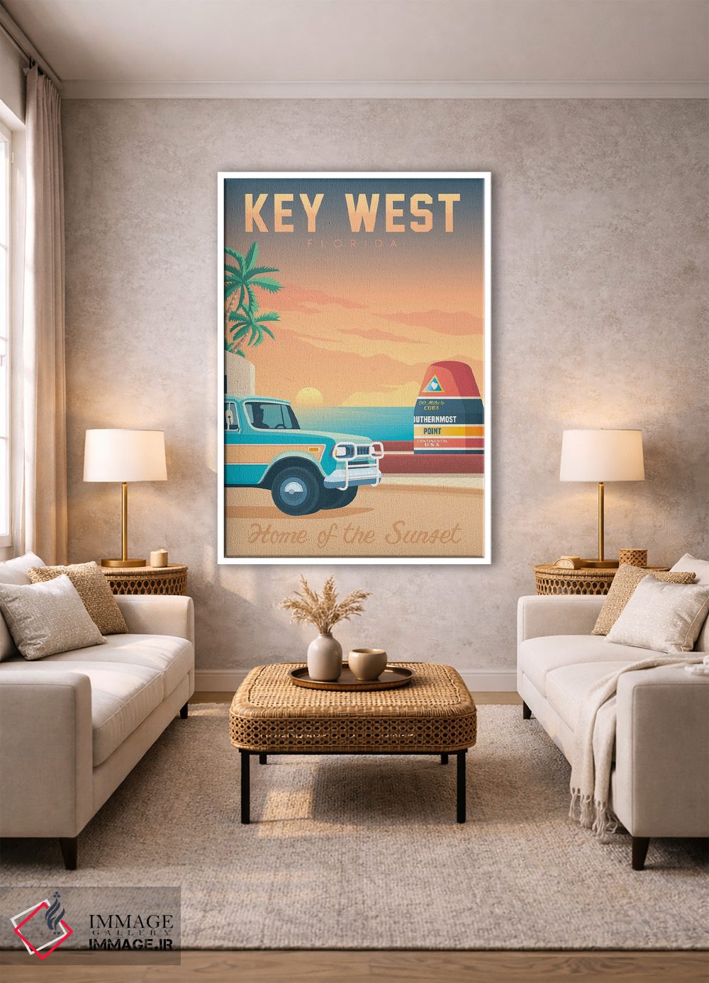 تابلو دکوراتیو کی وست جنوبی ترین شناور فلوریدا ایالات متحده اثر اولا هوپ تراول پوسترز - D1W