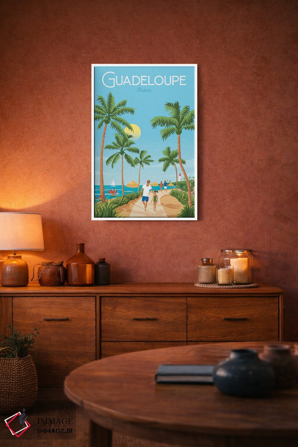 تابلو دکوراتیو جزیره گوادلوپ فرانسه اثر اولا هوپ تراول پوسترز - D3W