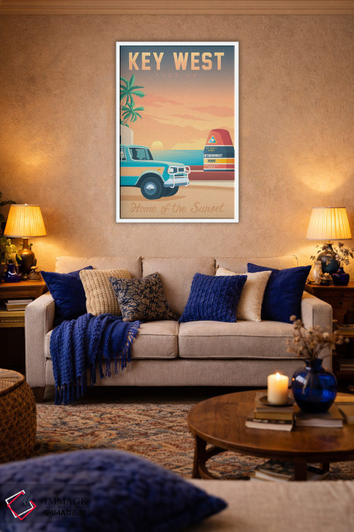 تابلو دکوراتیو کی وست جنوبی ترین شناور فلوریدا ایالات متحده اثر اولا هوپ تراول پوسترز - D2W