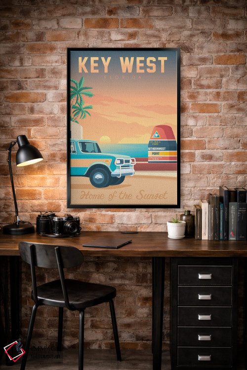 تابلو دکوراتیو کی وست جنوبی ترین شناور فلوریدا ایالات متحده اثر اولا هوپ تراول پوسترز - D4B