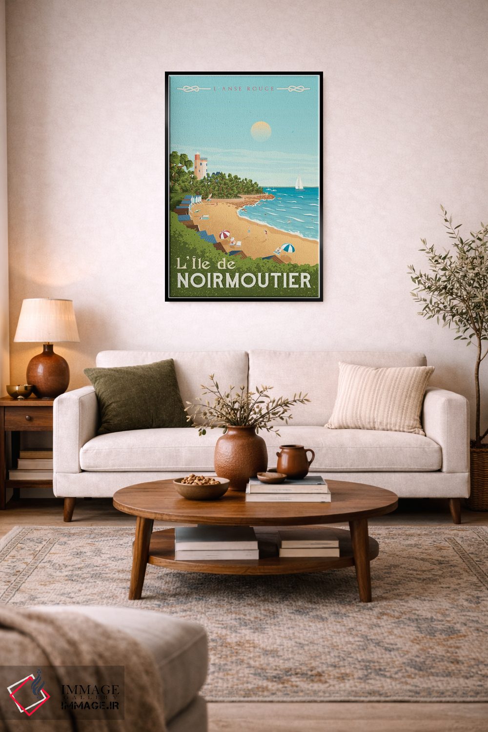تابلو دکوراتیو جزیره نویرموتیه فرانسه اثر اولا هوپ تراول پوسترز - D4B