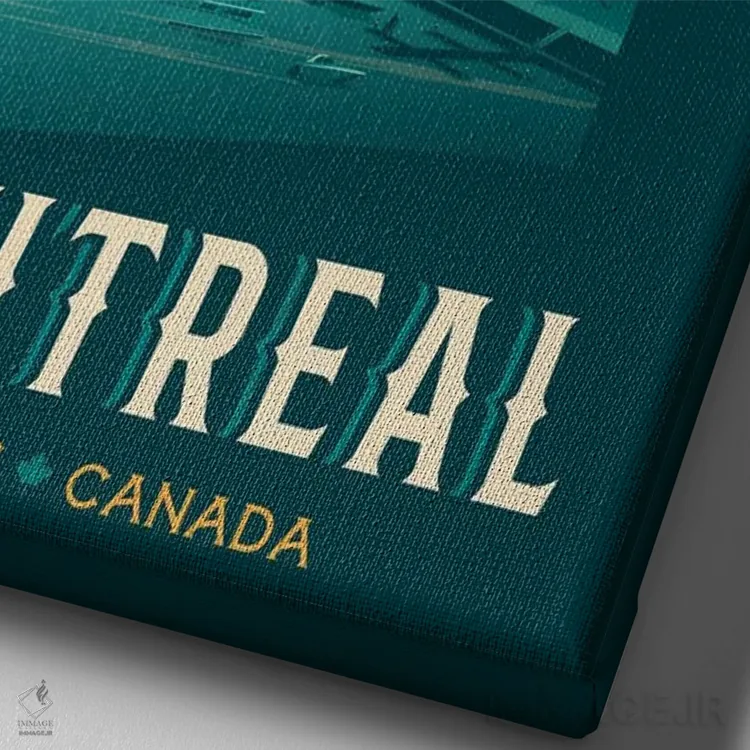 تابلو دکوراتیو مونترال برج ساعت کبک کانادا اثر اولا هوپ تراول پوسترز - نمای نزدیک بافت بوم