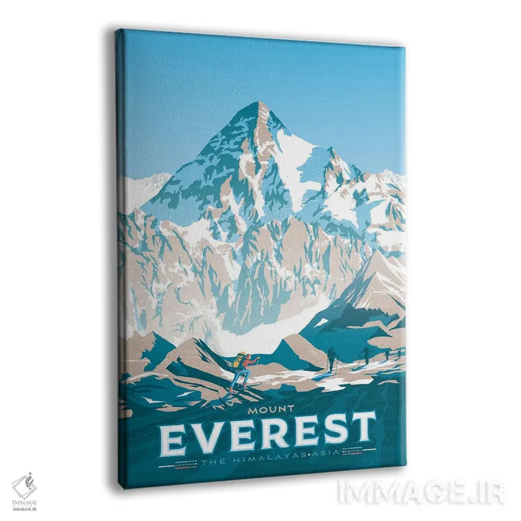 تابلو دکوراتیو کوه اورست هیمالیا آسیا اثر اولا هوپ تراول پوسترز - نمای پرسپکتیو محصول