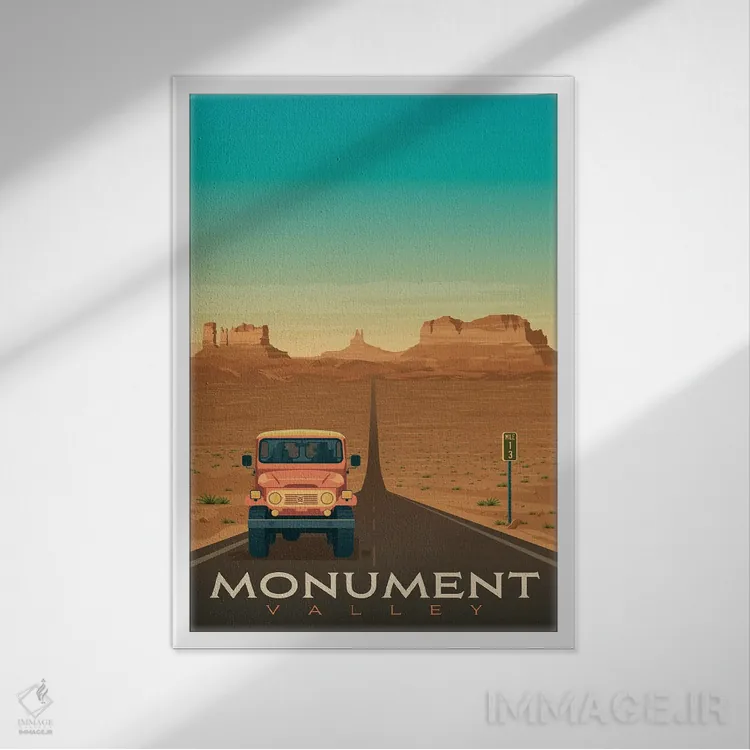تابلو دکوراتیو پارک ملی دره مونومنت ایالات متحده اثر اولا هوپ تراول پوسترز - نمای قابدار سفید