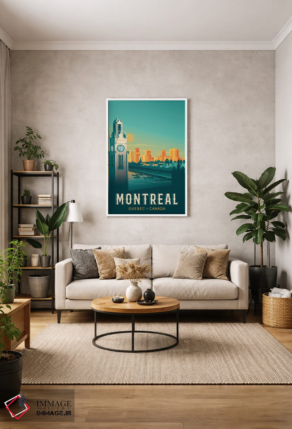 تابلو دکوراتیو مونترال برج ساعت کبک کانادا اثر اولا هوپ تراول پوسترز - D1W