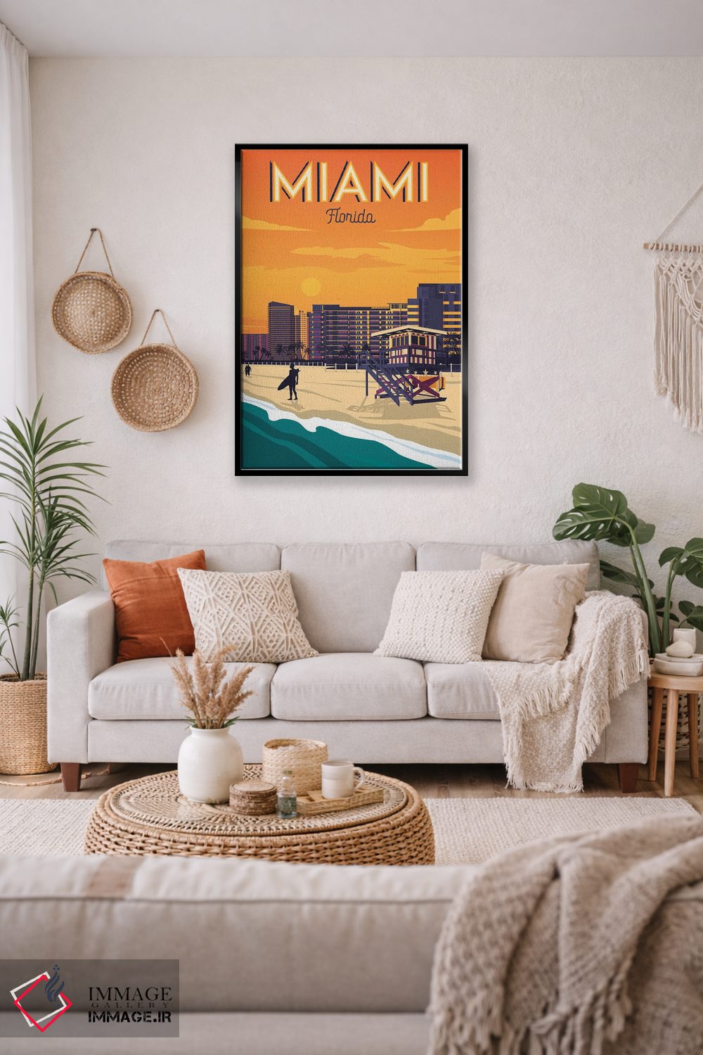 تابلو دکوراتیو میامی بیچ فلوریدا ایالات متحده اثر اولا هوپ تراول پوسترز - D3B