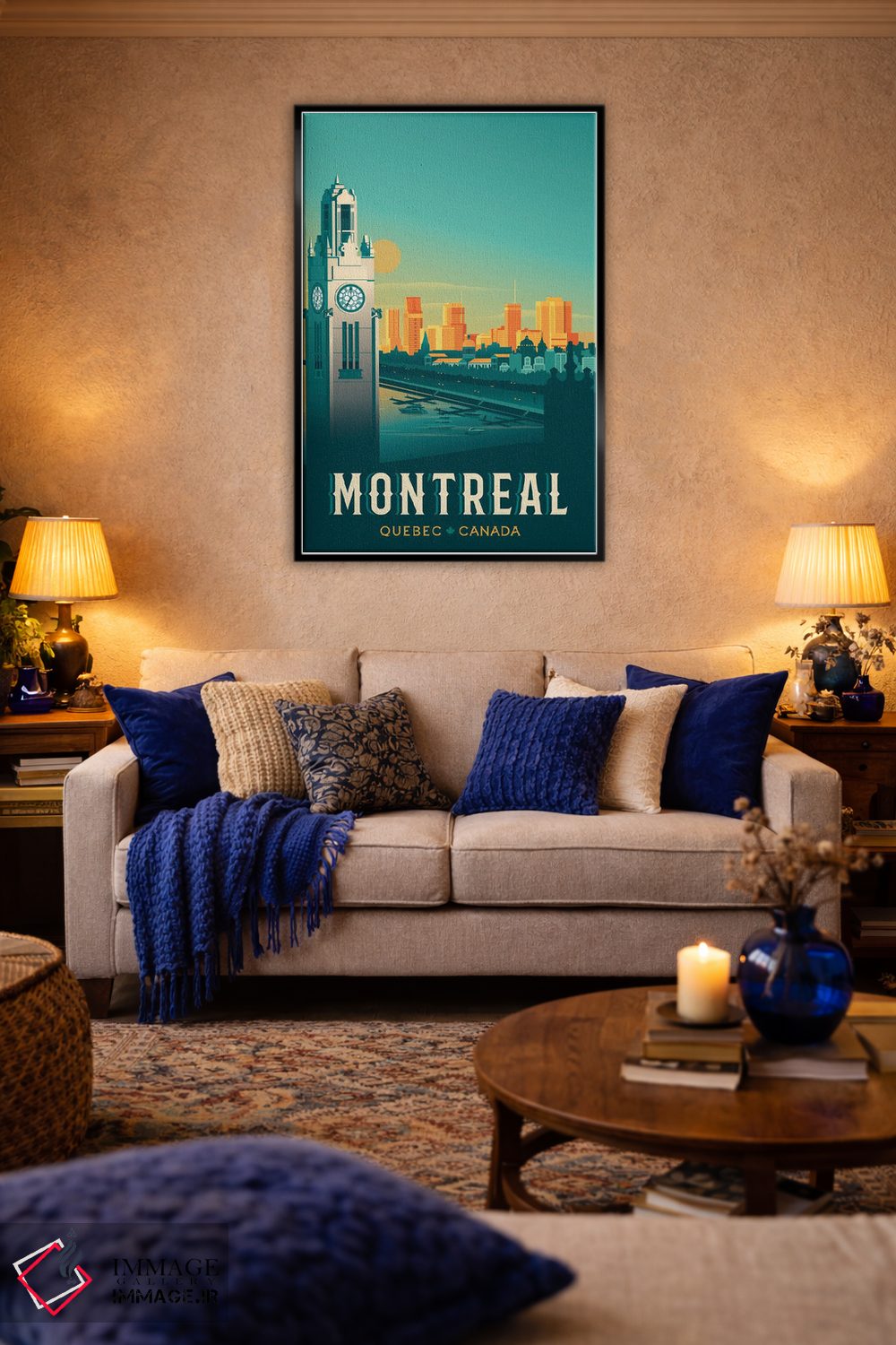 تابلو دکوراتیو مونترال برج ساعت کبک کانادا اثر اولا هوپ تراول پوسترز - D4B