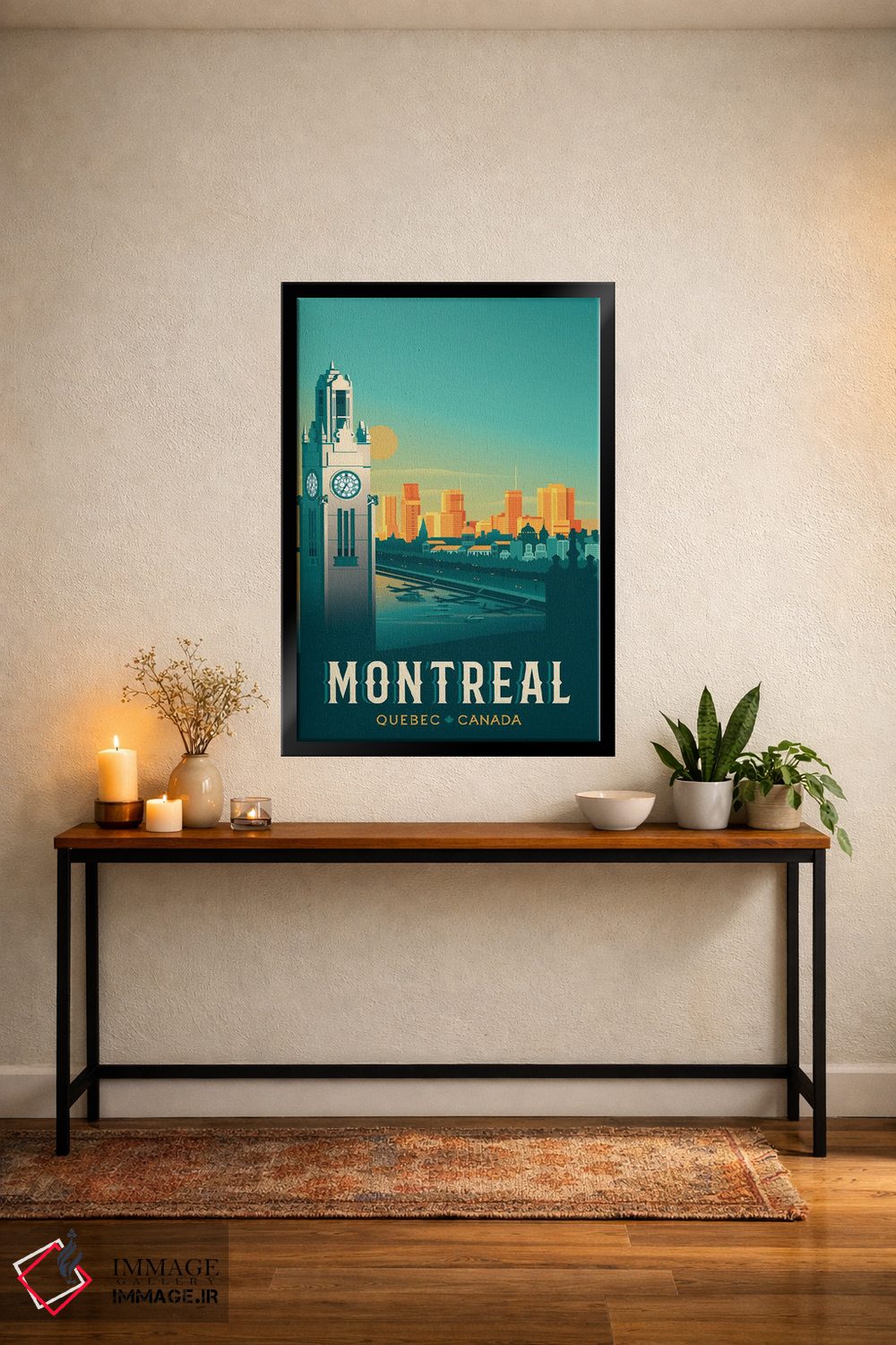 تابلو دکوراتیو مونترال برج ساعت کبک کانادا اثر اولا هوپ تراول پوسترز - D5B