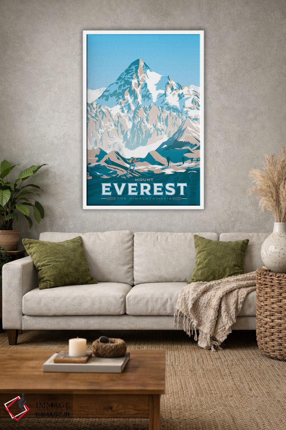 تابلو دکوراتیو کوه اورست هیمالیا آسیا اثر اولا هوپ تراول پوسترز - D1W