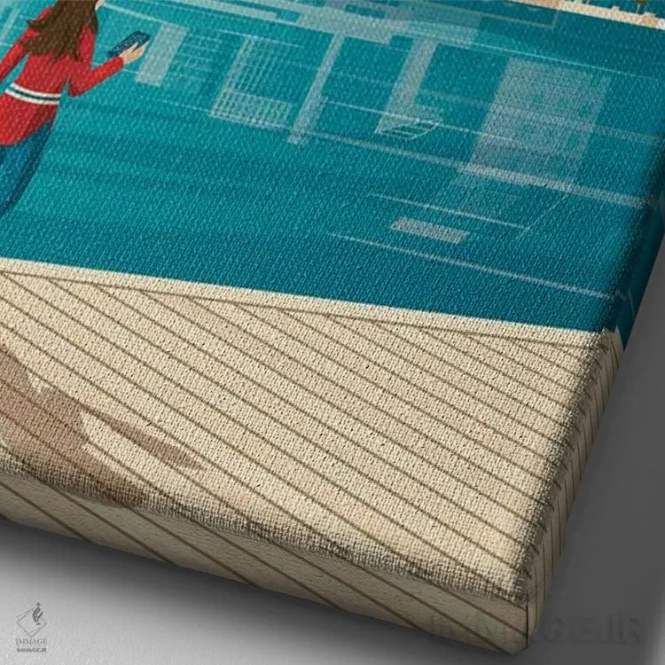 تابلو دکوراتیو اسلو نروژ اثر اولا هوپ تراول پوسترز - نمای نزدیک بافت بوم