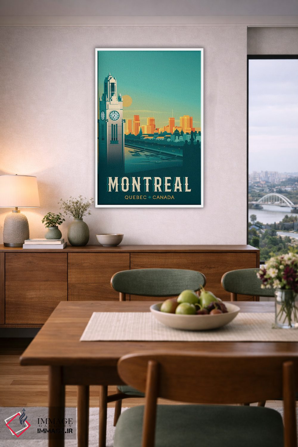 تابلو دکوراتیو مونترال برج ساعت کبک کانادا اثر اولا هوپ تراول پوسترز - D6W