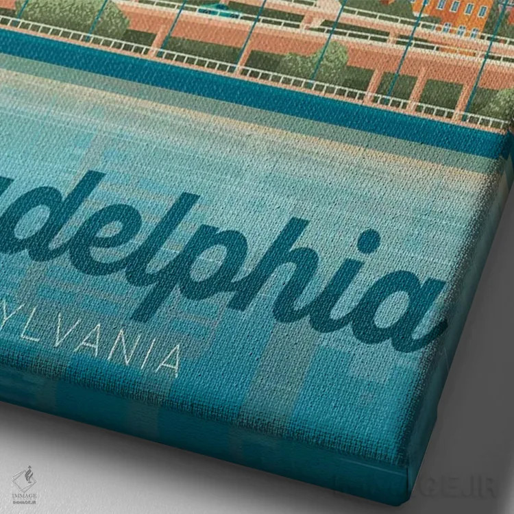 تابلو دکوراتیو فیلادلفیا پنسیلوانیا ایالات متحده اثر اولا هوپ تراول پوسترز - نمای نزدیک بافت بوم