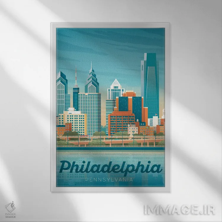 تابلو دکوراتیو فیلادلفیا پنسیلوانیا ایالات متحده اثر اولا هوپ تراول پوسترز - نمای قابدار سفید