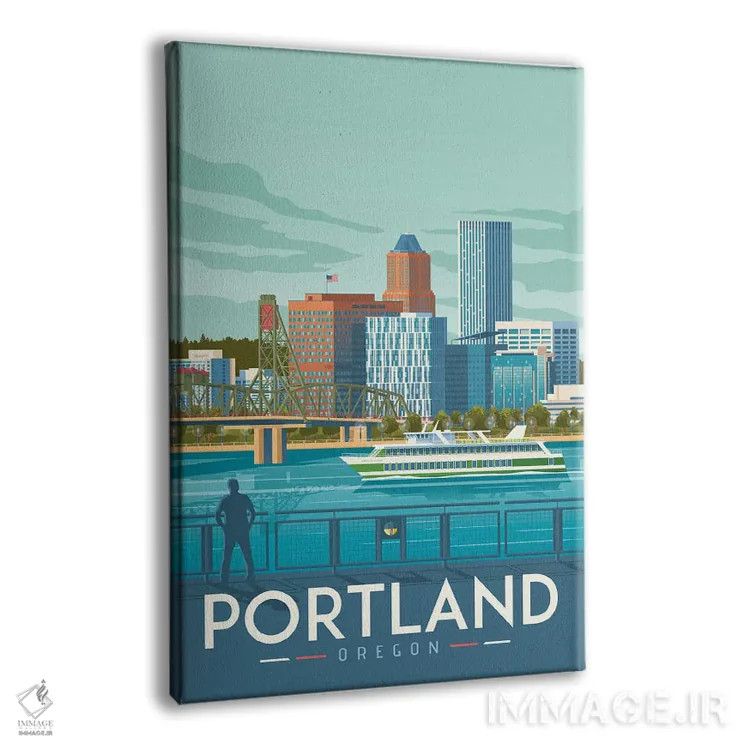 تابلو دکوراتیو پورتلند اورگن ایالات متحده اثر اولا هوپ تراول پوسترز - نمای پرسپکتیو محصول