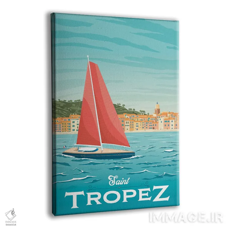 تابلو دکوراتیو سن تروزه ریویرا فرانسه اثر اولا هوپ تراول پوسترز - نمای پرسپکتیو محصول