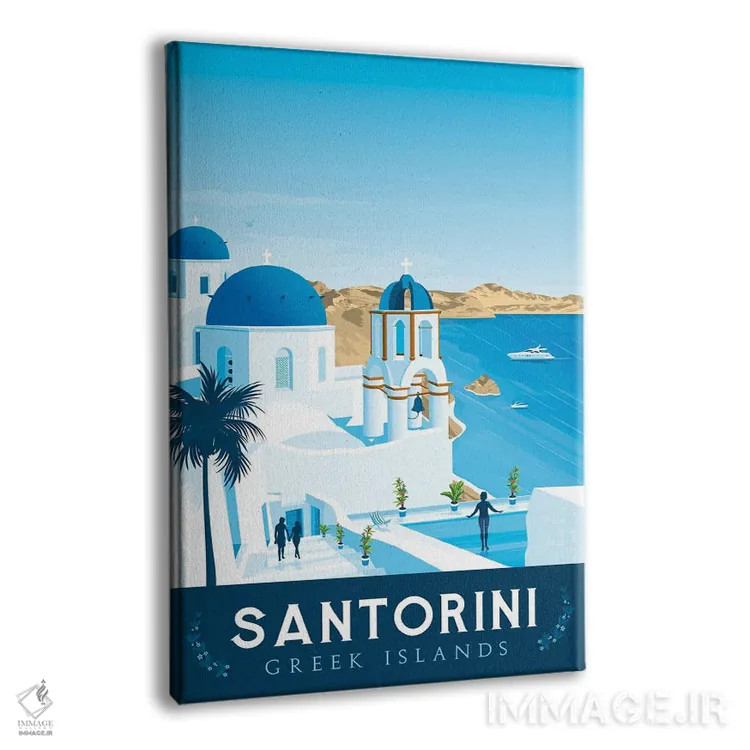 تابلو دکوراتیو سانتورینی یونان اثر اولا هوپ تراول پوسترز - نمای پرسپکتیو محصول