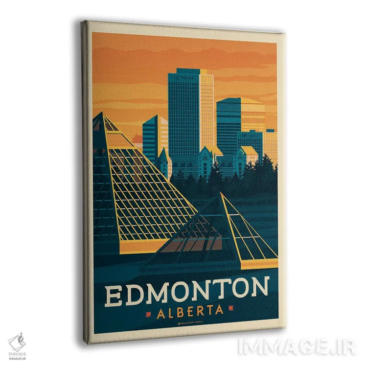 تابلو مدرن ادمونتون کانادا اثر اولا هوپ تراول پوسترز - نمای پرسپکتیو محصول