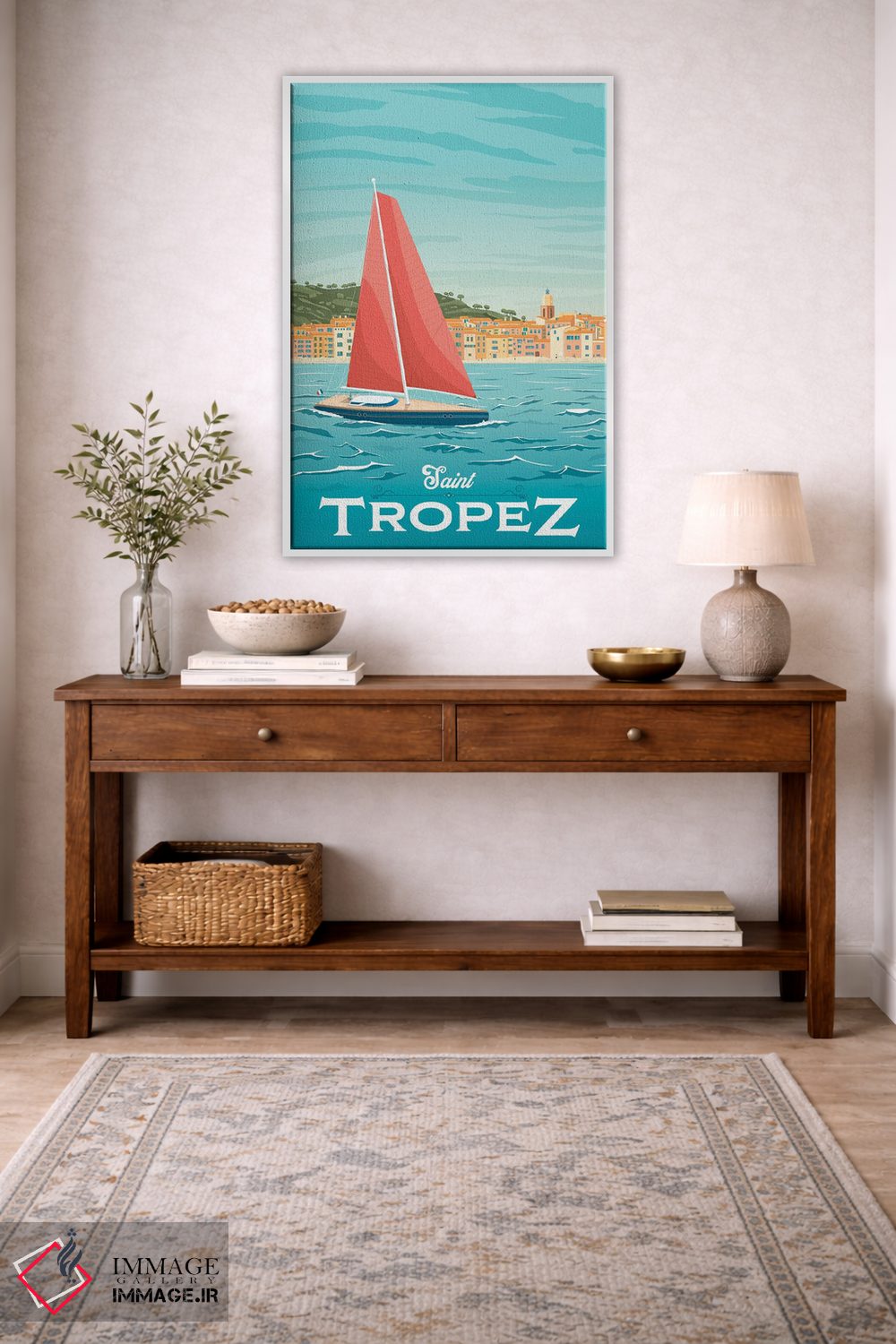 تابلو دکوراتیو سن تروزه ریویرا فرانسه اثر اولا هوپ تراول پوسترز - D1W