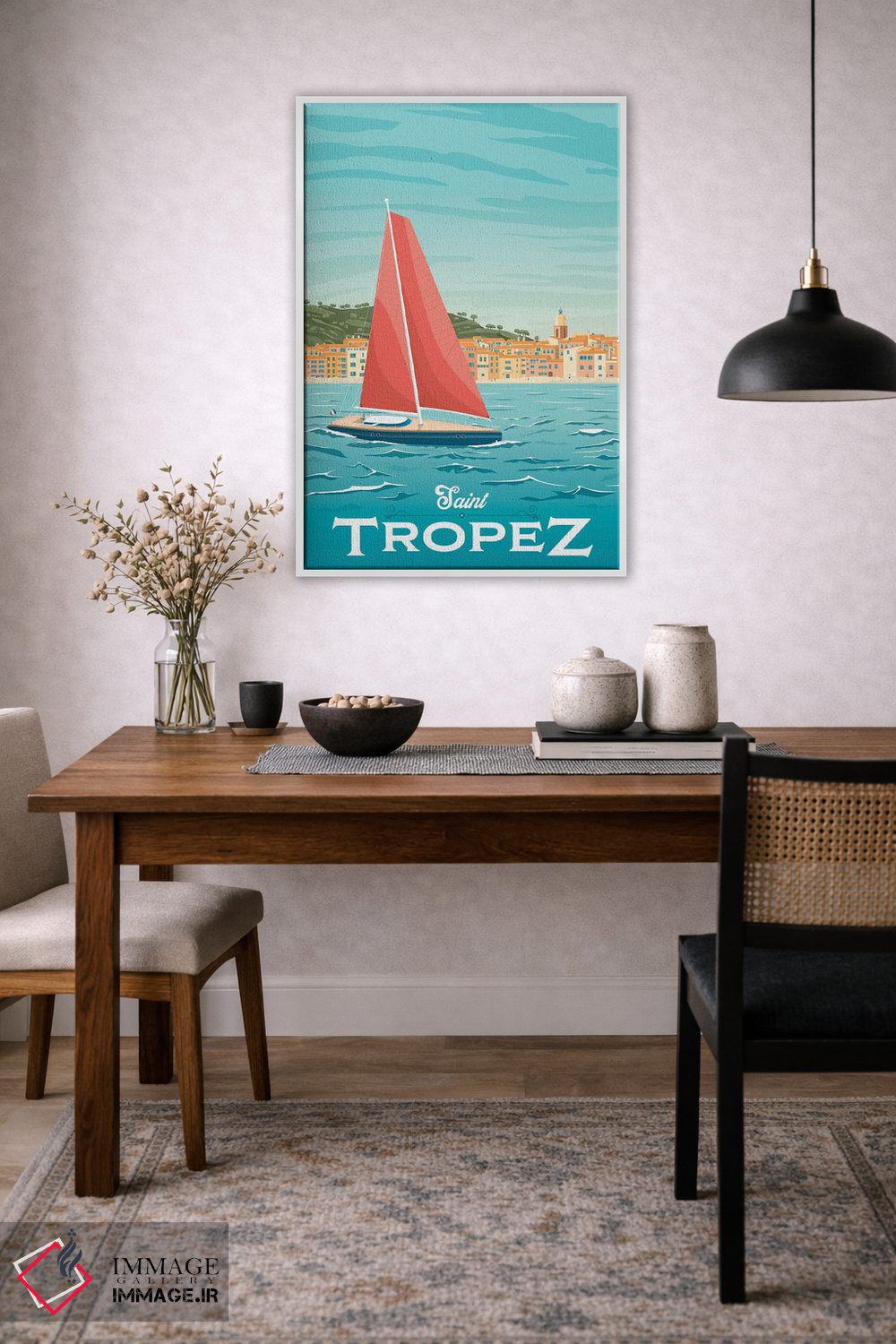 تابلو دکوراتیو سن تروزه ریویرا فرانسه اثر اولا هوپ تراول پوسترز - D2W