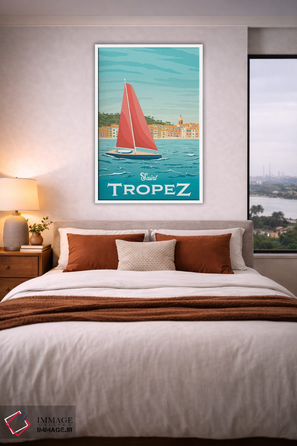 تابلو دکوراتیو سن تروزه ریویرا فرانسه اثر اولا هوپ تراول پوسترز - D3W