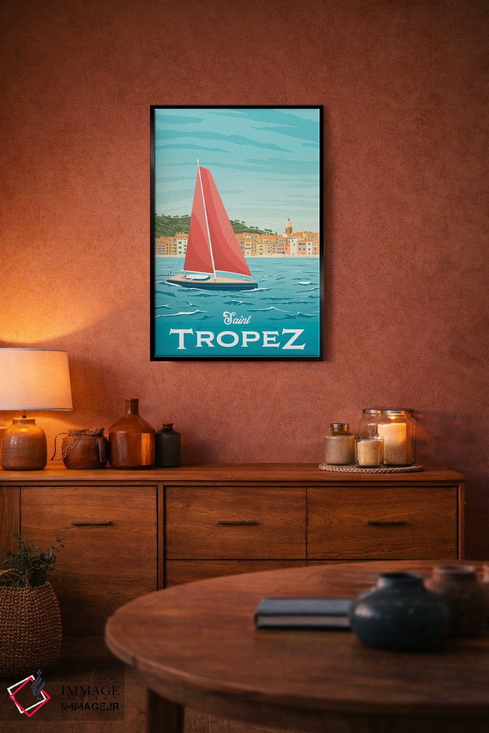 تابلو دکوراتیو سن تروزه ریویرا فرانسه اثر اولا هوپ تراول پوسترز - D6B