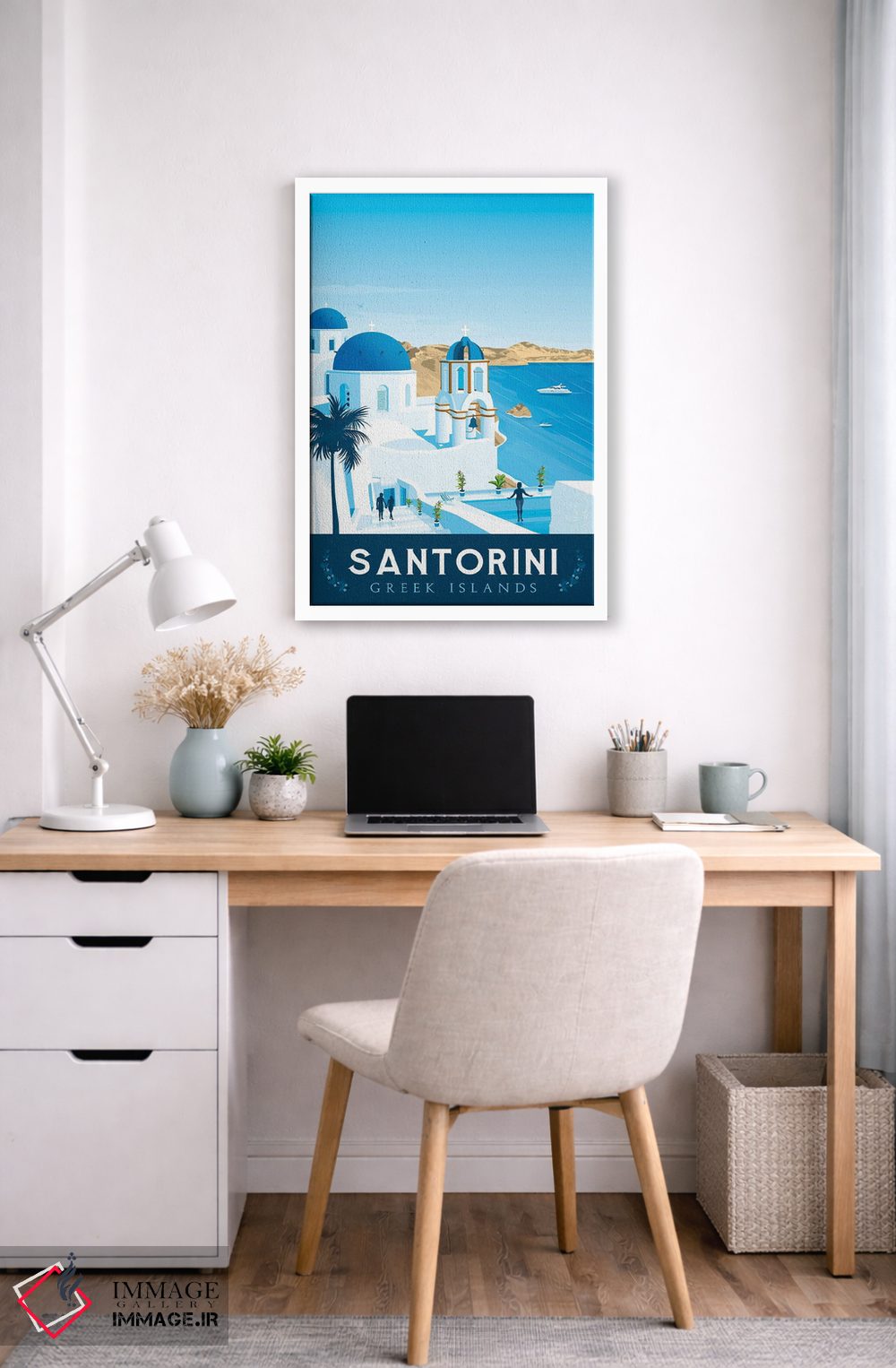 تابلو دکوراتیو سانتورینی یونان اثر اولا هوپ تراول پوسترز - D6W