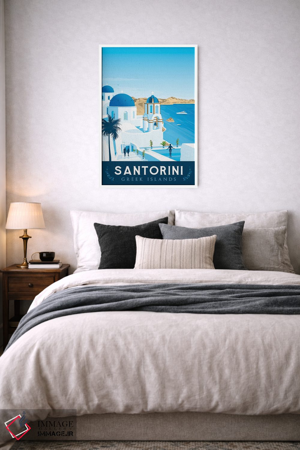 تابلو دکوراتیو سانتورینی یونان اثر اولا هوپ تراول پوسترز - D5W