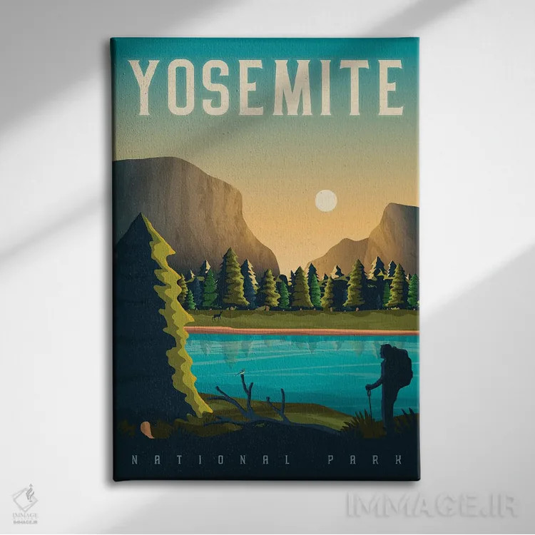 تابلو دکوراتیو پارک ملی یوسمیتی ال کاپیتان ایالات متحده اثر اولا هوپ تراول پوسترز - نمای روبهرو روی دیوار