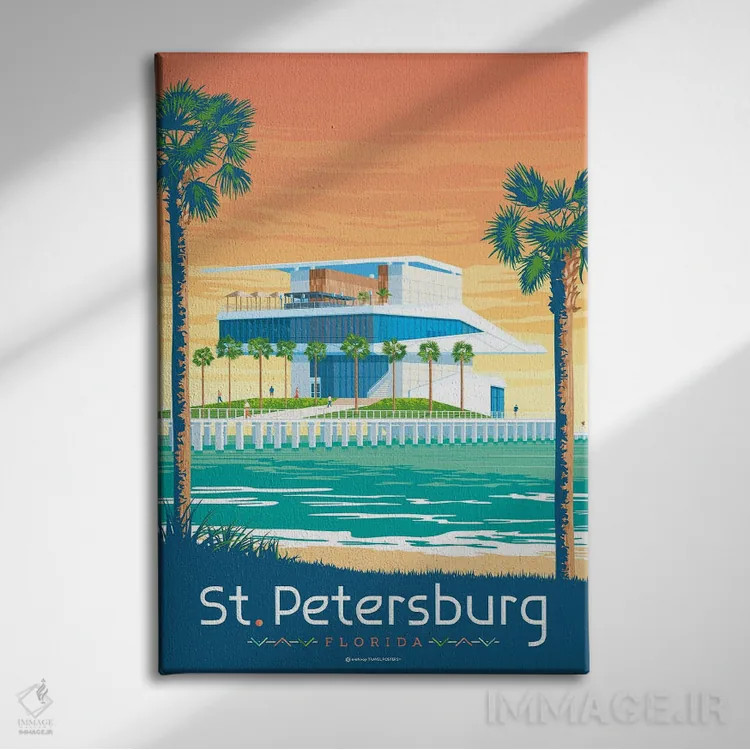 تابلو دکوراتیو سنت پیترزبورگ فلوریدا ایالات متحده اثر اولا هوپ تراول پوسترز - نمای روبهرو روی دیوار