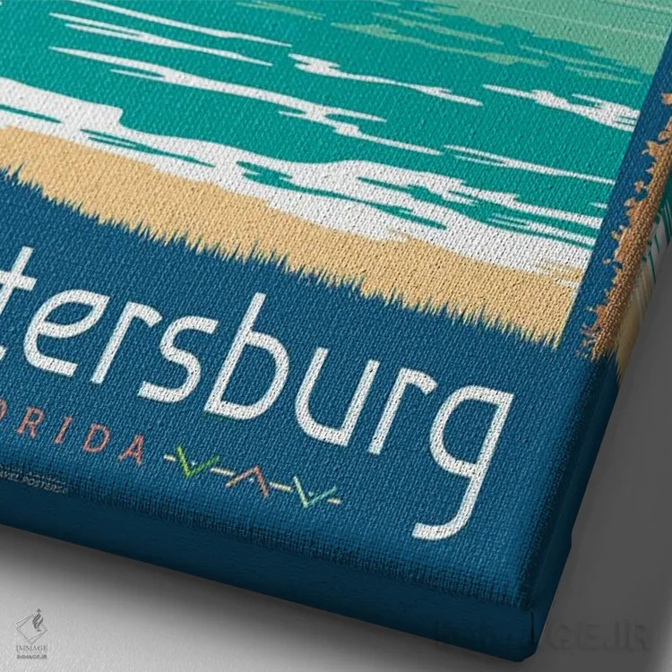 تابلو دکوراتیو سنت پیترزبورگ فلوریدا ایالات متحده اثر اولا هوپ تراول پوسترز - نمای نزدیک بافت بوم