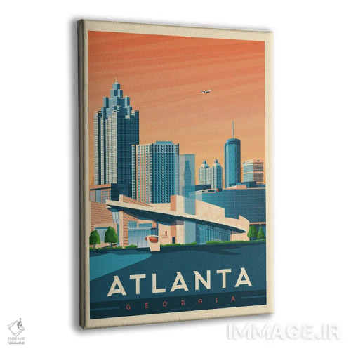 تابلو مدرن پوستر سفر آتلانتا جورجیا اثر اولا هوپ تراول پوسترز - نمای پرسپکتیو محصول