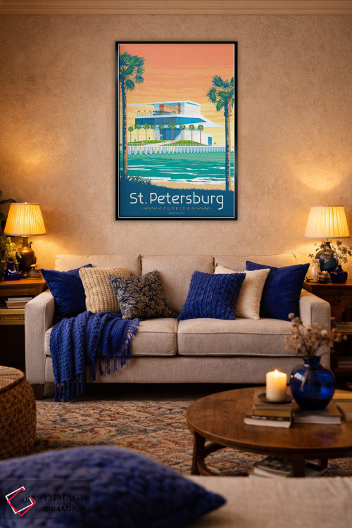 تابلو دکوراتیو سنت پیترزبورگ فلوریدا ایالات متحده اثر اولا هوپ تراول پوسترز - D3B