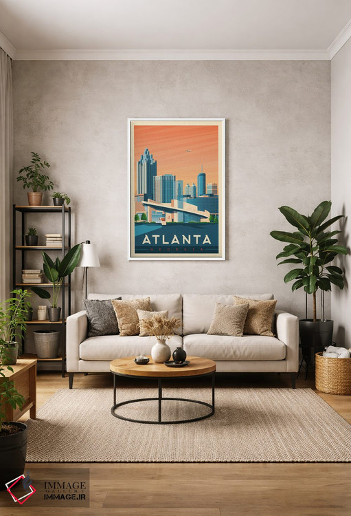 تابلو مدرن پوستر سفر آتلانتا جورجیا اثر اولا هوپ تراول پوسترز - D1W