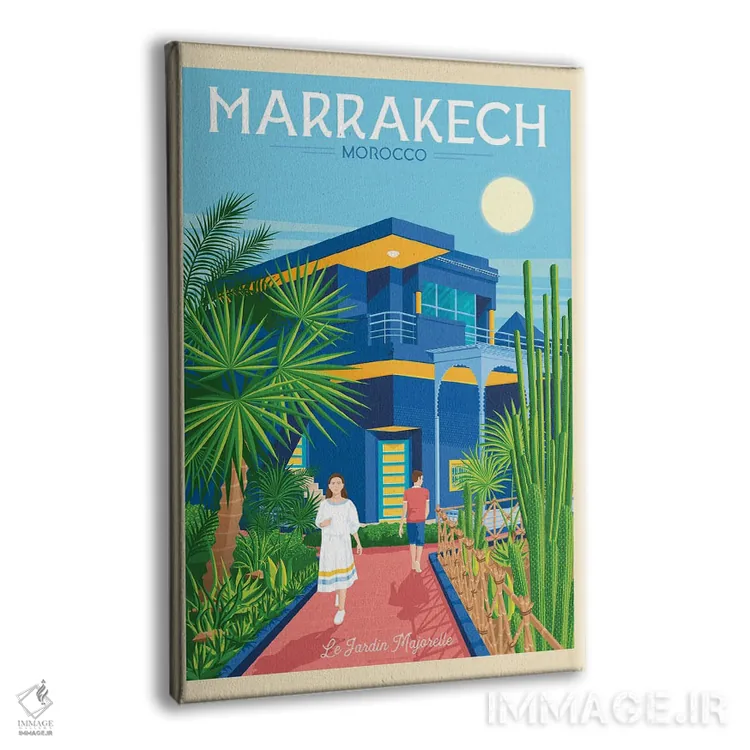 تابلو مدرن پوستر سفر مراکش مراکش اثر اولا هوپ تراول پوسترز - نمای پرسپکتیو محصول