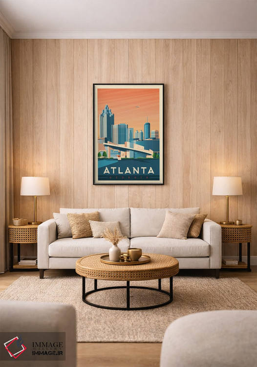 تابلو مدرن پوستر سفر آتلانتا جورجیا اثر اولا هوپ تراول پوسترز - D2B