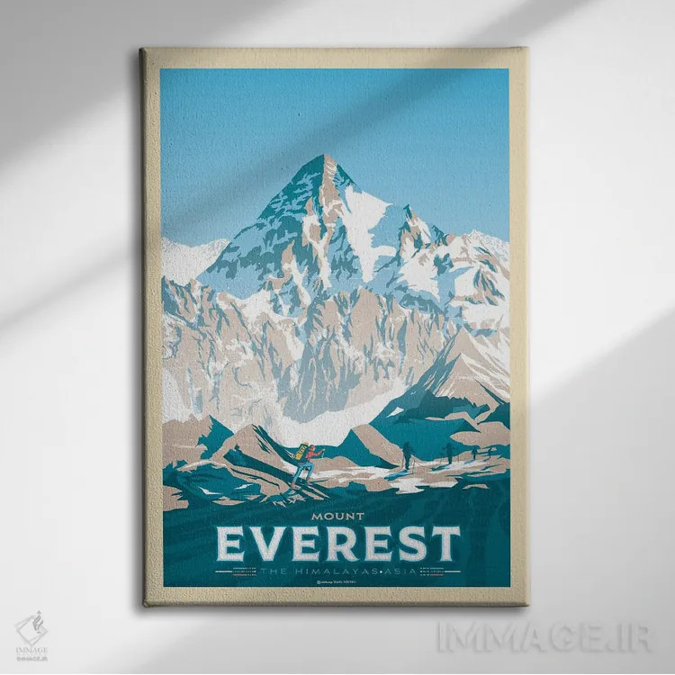 تابلو مدرن پوستر سفر به کوه اورست اثر اولا هوپ تراول پوسترز - نمای روبهرو روی دیوار
