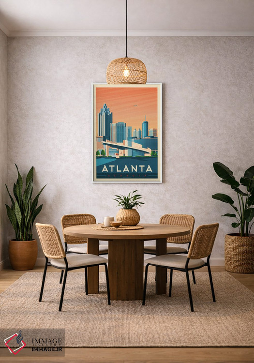 تابلو مدرن پوستر سفر آتلانتا جورجیا اثر اولا هوپ تراول پوسترز - D3W