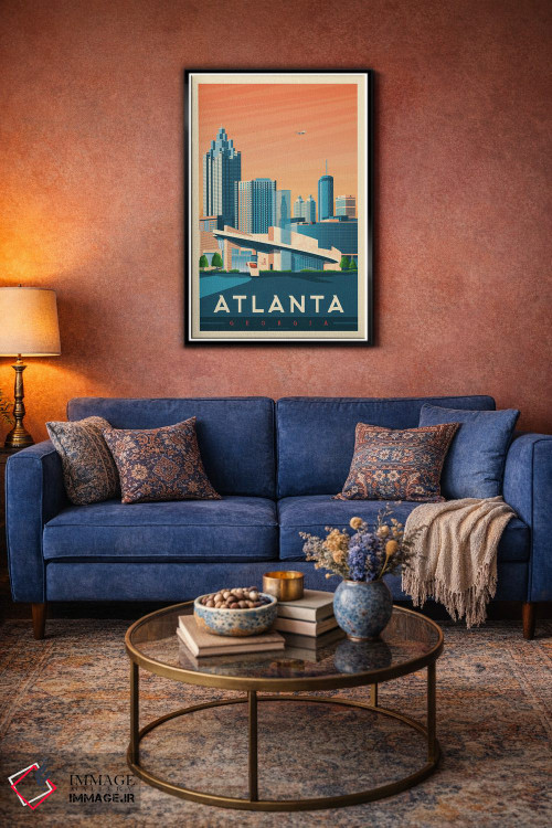 تابلو مدرن پوستر سفر آتلانتا جورجیا اثر اولا هوپ تراول پوسترز - D4B