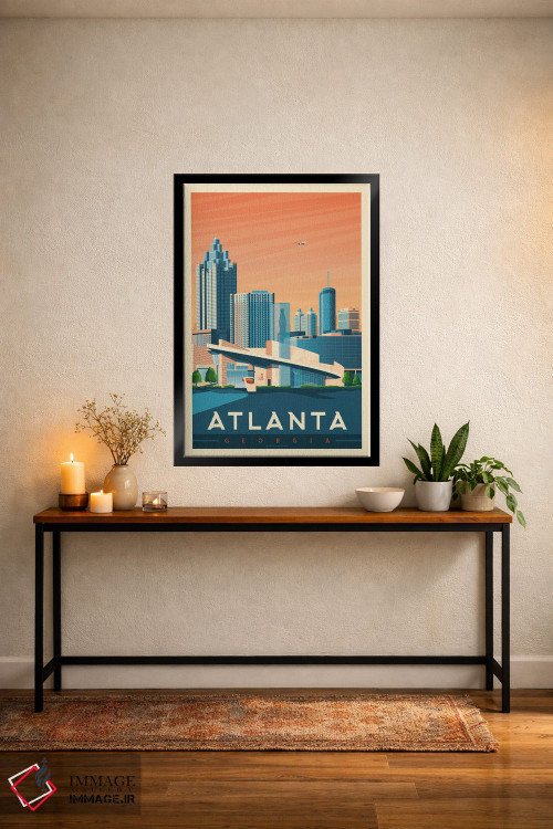 تابلو مدرن پوستر سفر آتلانتا جورجیا اثر اولا هوپ تراول پوسترز - D5B
