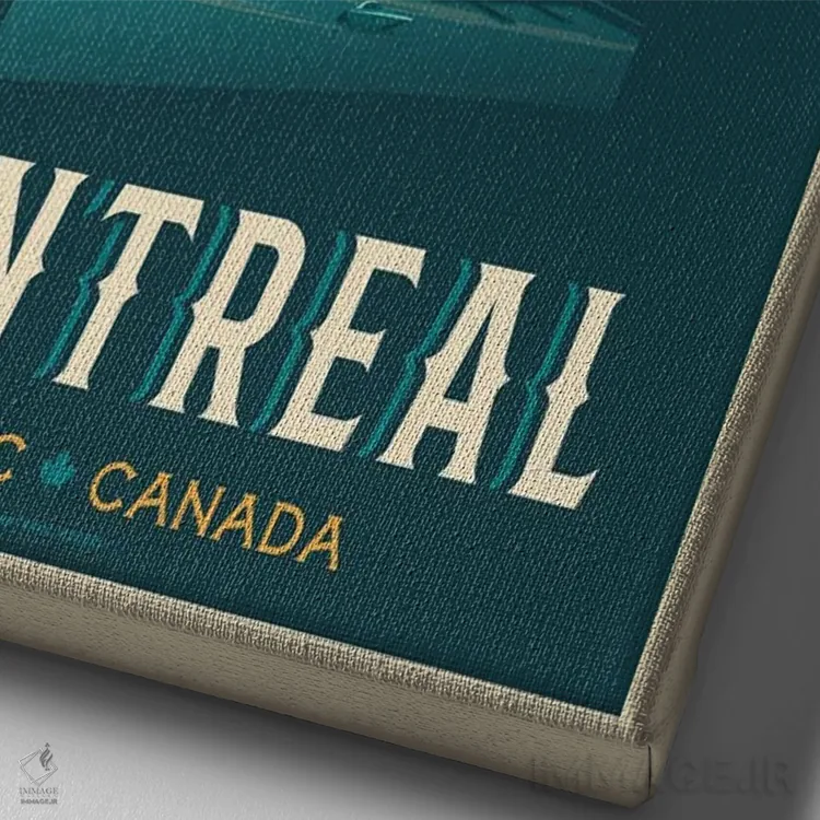 تابلو مدرن پوستر سفر مونترال کانادا اثر اولا هوپ تراول پوسترز - نمای نزدیک بافت بوم