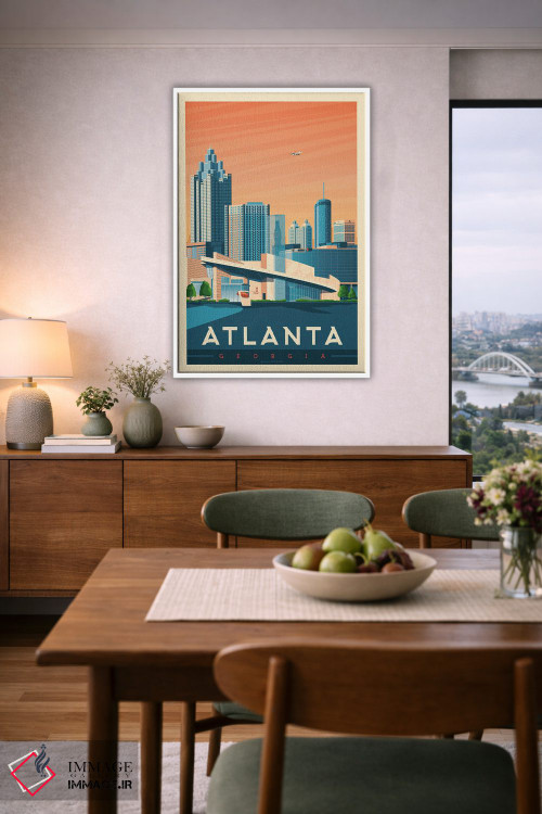 تابلو مدرن پوستر سفر آتلانتا جورجیا اثر اولا هوپ تراول پوسترز - D6W