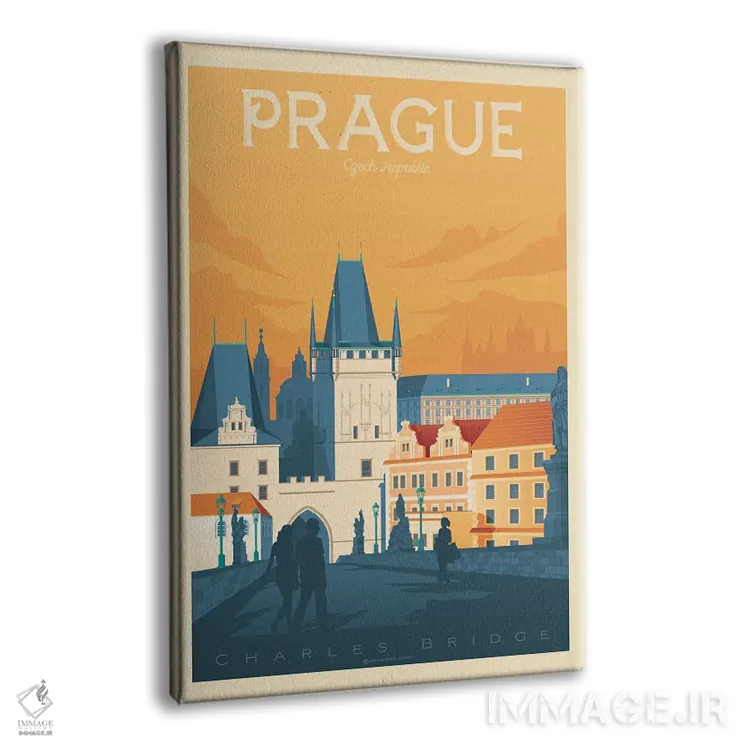 تابلو مدرن پوستر سفر پراگ اثر اولا هوپ تراول پوسترز - نمای پرسپکتیو محصول