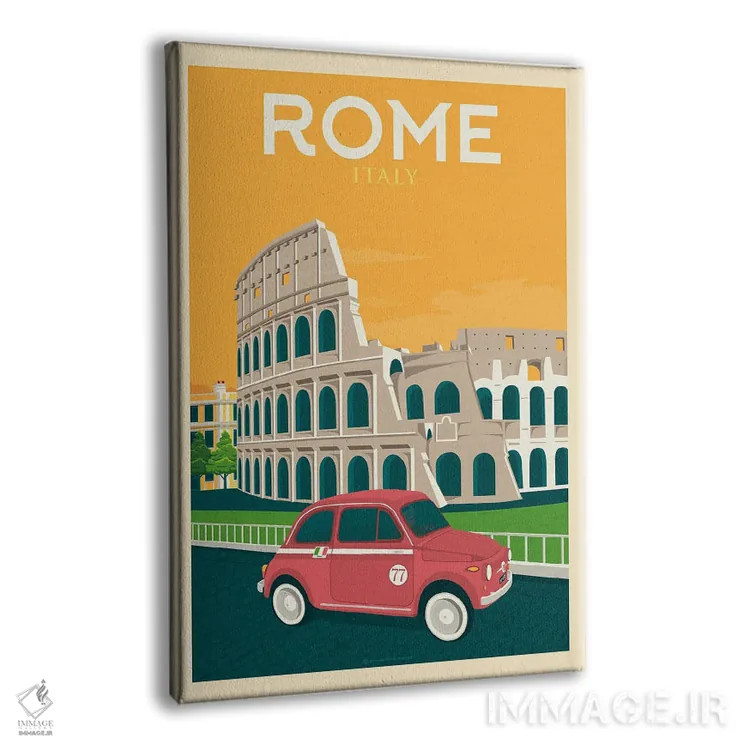تابلو مدرن پوستر سفر رم ایتالیا اثر اولا هوپ تراول پوسترز - نمای پرسپکتیو محصول