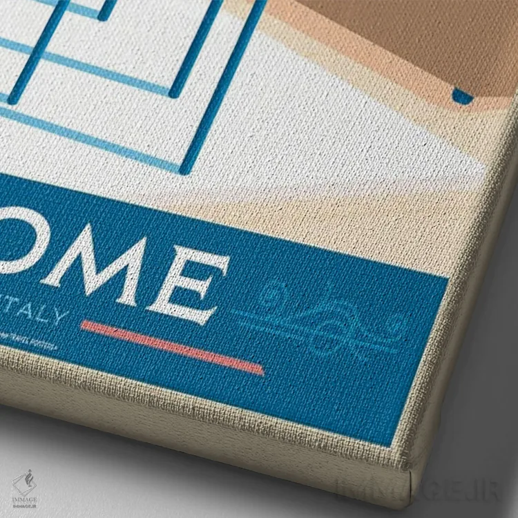 تابلو مدرن پوستر سفر رم اثر اولا هوپ تراول پوسترز - نمای نزدیک بافت بوم