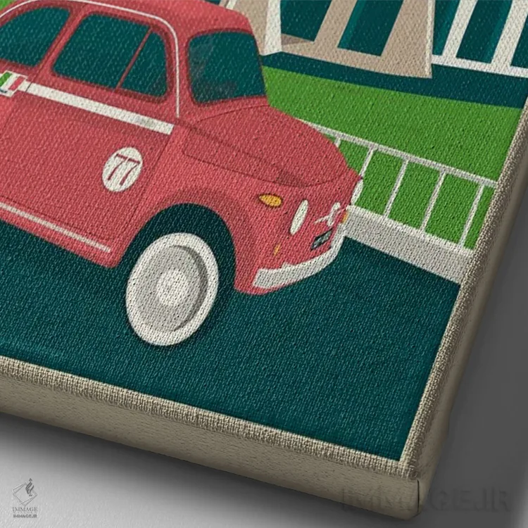 تابلو مدرن پوستر سفر رم ایتالیا اثر اولا هوپ تراول پوسترز - نمای نزدیک بافت بوم