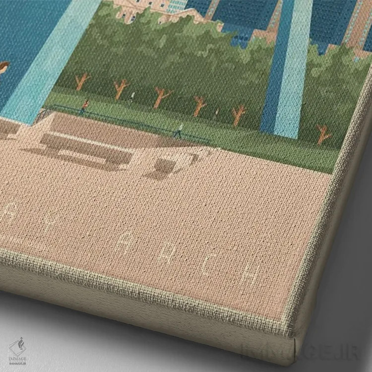 تابلو مدرن پوستر سفر سنت لوئیس اثر اولا هوپ تراول پوسترز - نمای نزدیک بافت بوم