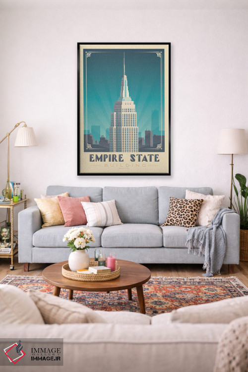 تابلو مدرن پوستر سفر به ساختمان امپایر استیت نیویورک اثر اولا هوپ تراول پوسترز - D1B