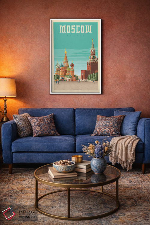 تابلو مدرن پوستر سفر مسکو روسیه اثر اولا هوپ تراول پوسترز - D3W