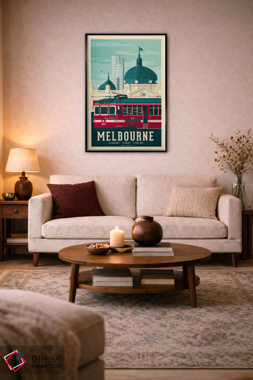 تابلو مدرن پوستر سفر ملبورن استرالیا اثر اولا هوپ تراول پوسترز - D4B