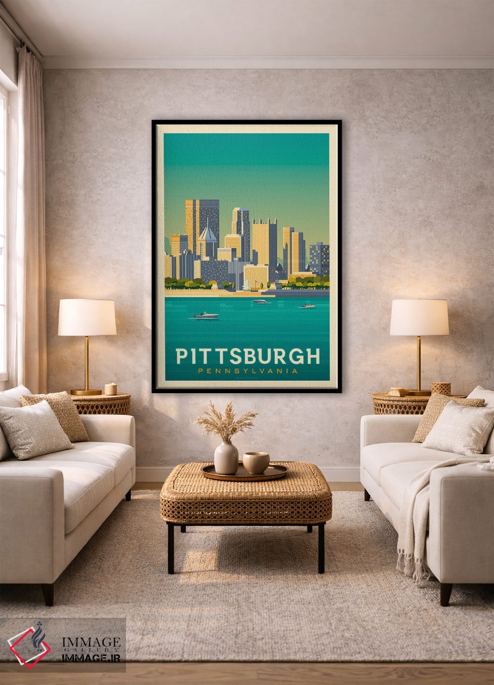 تابلو مدرن پوستر سفر پیتسبرگ پنسیلوانیا اثر اولا هوپ تراول پوسترز - D1B